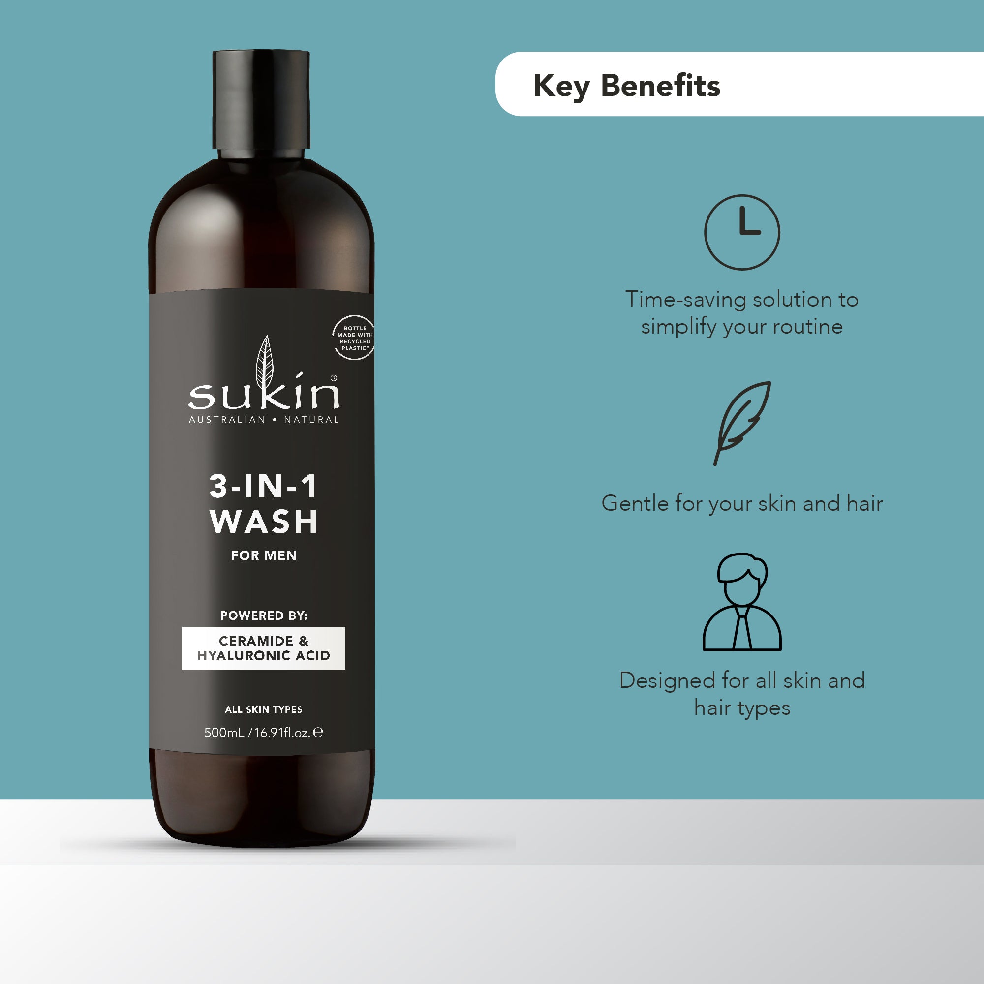 MEN'S 3 IN 1 WASH 500ML
